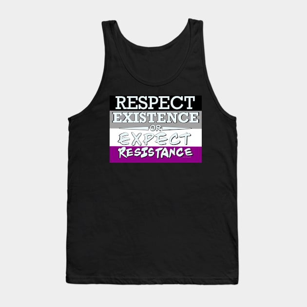 Respect Exsistence or Expect Resistance, Asexual flag Tank Top by aadventures